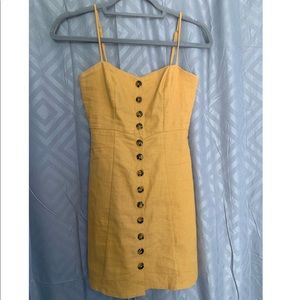Social Gypsy Mustard Yellow Button Down Dress